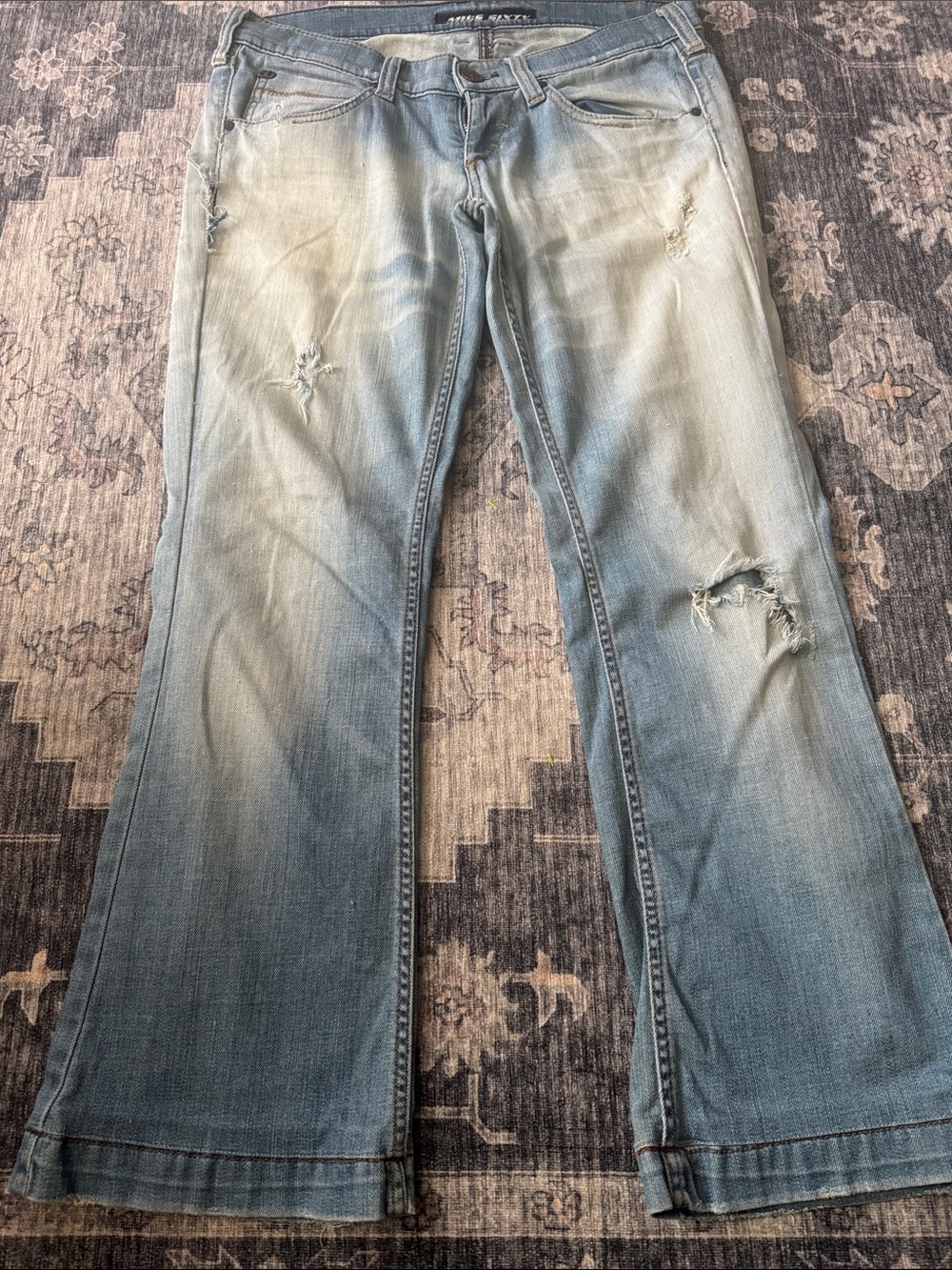 Miss Sixty Light Blue Distressed Flare Jeans